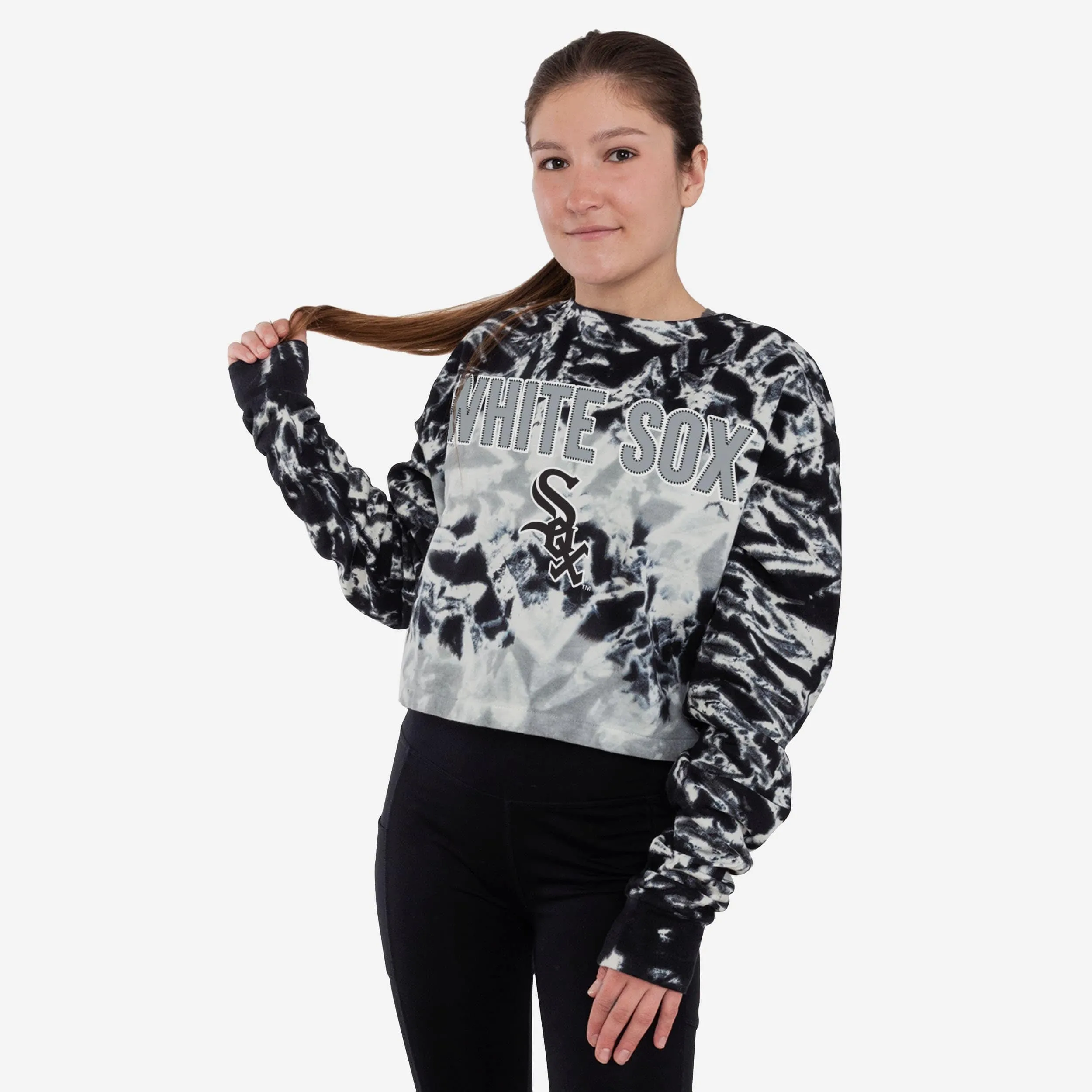 Chicago White Sox Womens Tie-Dye Rush Cropped Sweater