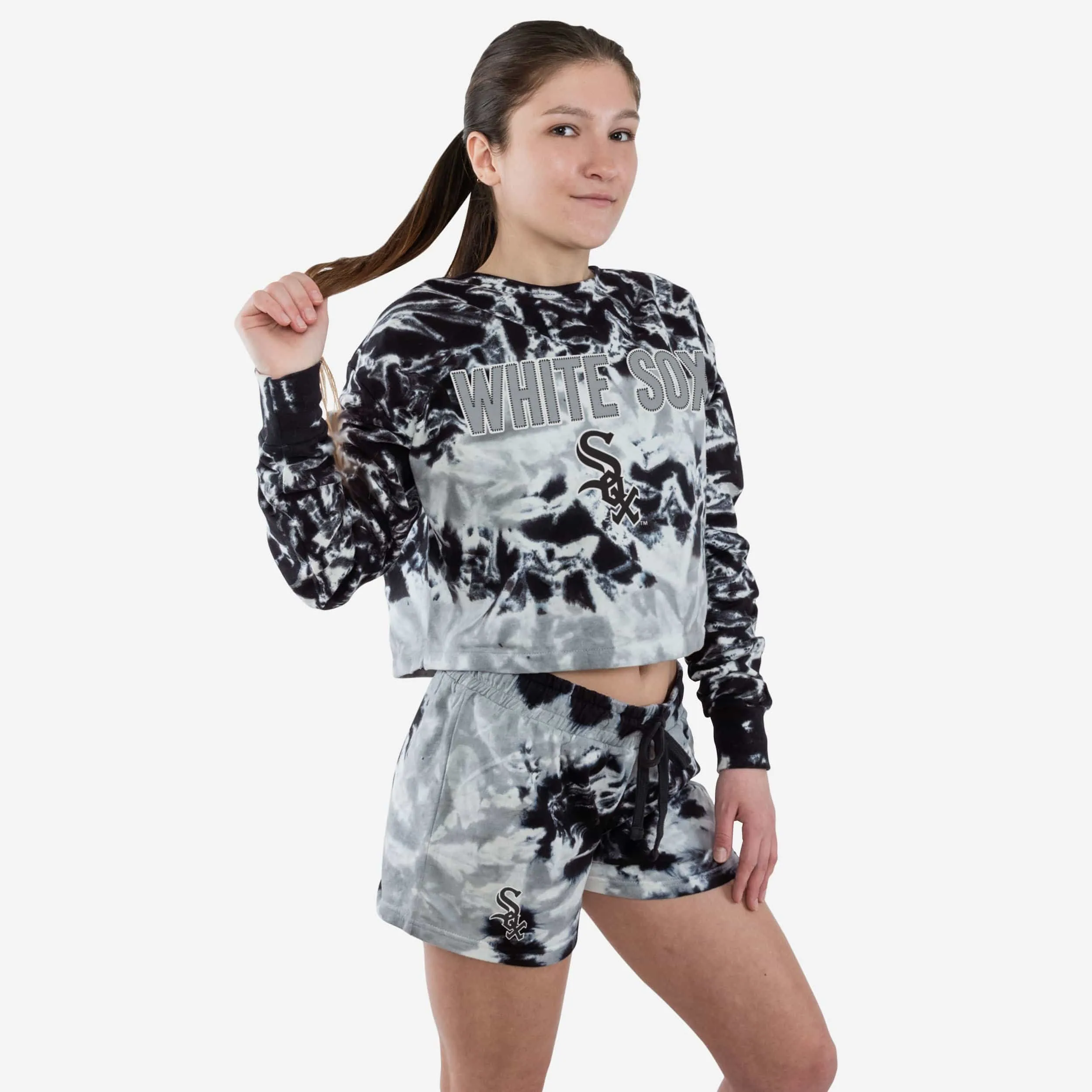 Chicago White Sox Womens Tie-Dye Rush Cropped Sweater