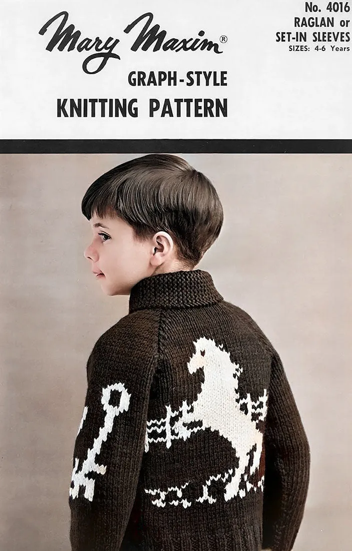 Children's Palomino Horse Cardigan Pattern