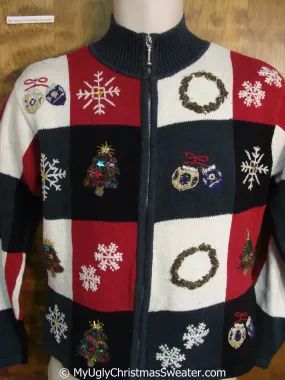 Christmas Sweater with Front and Back Decorations