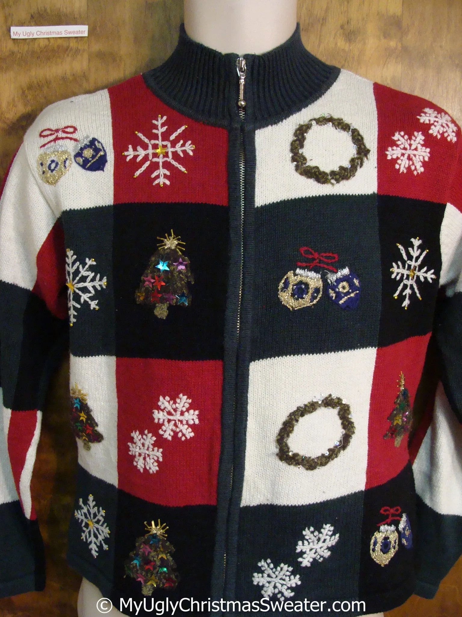 Christmas Sweater with Front and Back Decorations