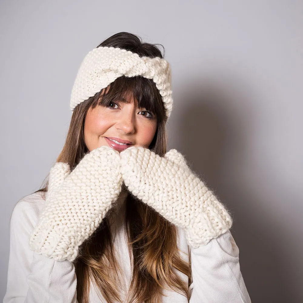 Chunky Mittens and Headband Knitting Kit