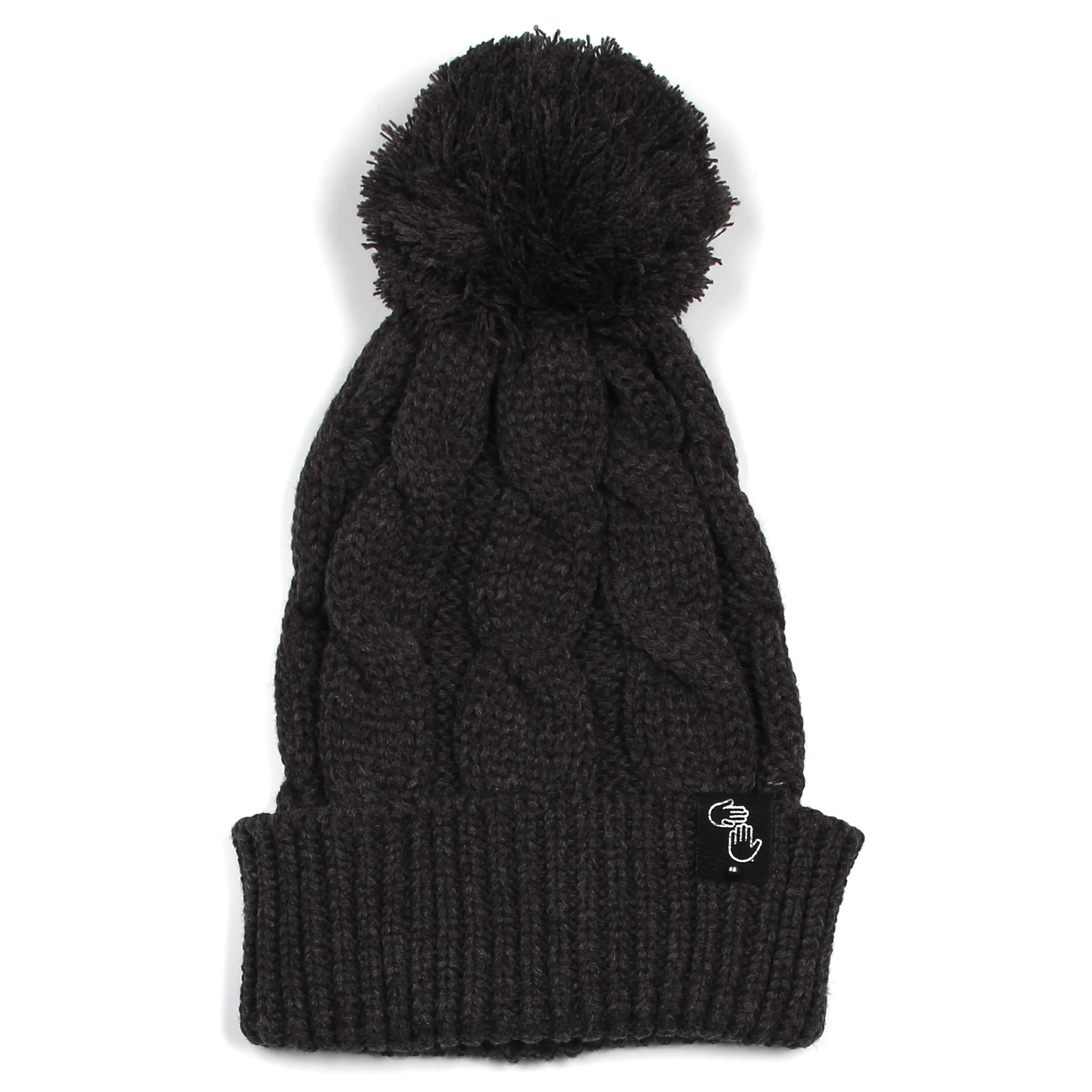 Chunky Pom Beanie (Charcoal)