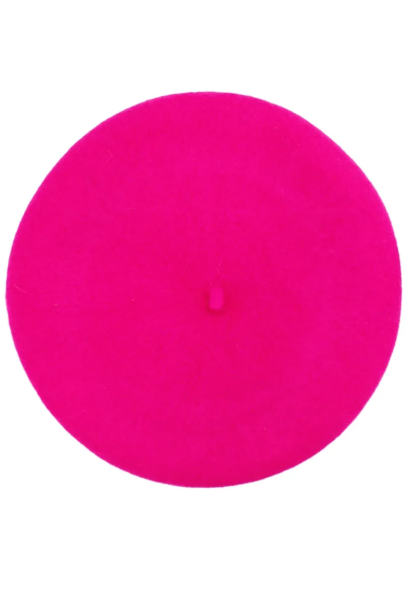 Classic French Beret in Hot Pink