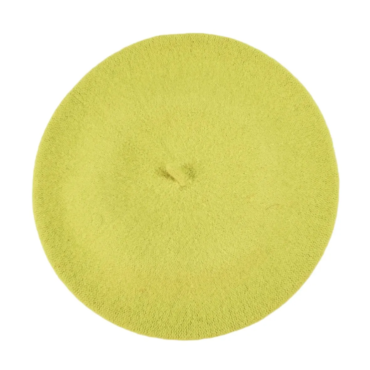 Classic Wool Beret in Chartreuse