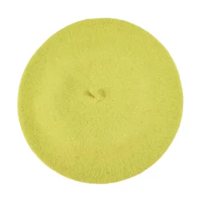 Classic Wool Beret in Chartreuse