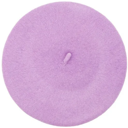 Classic Wool Beret in Lavender