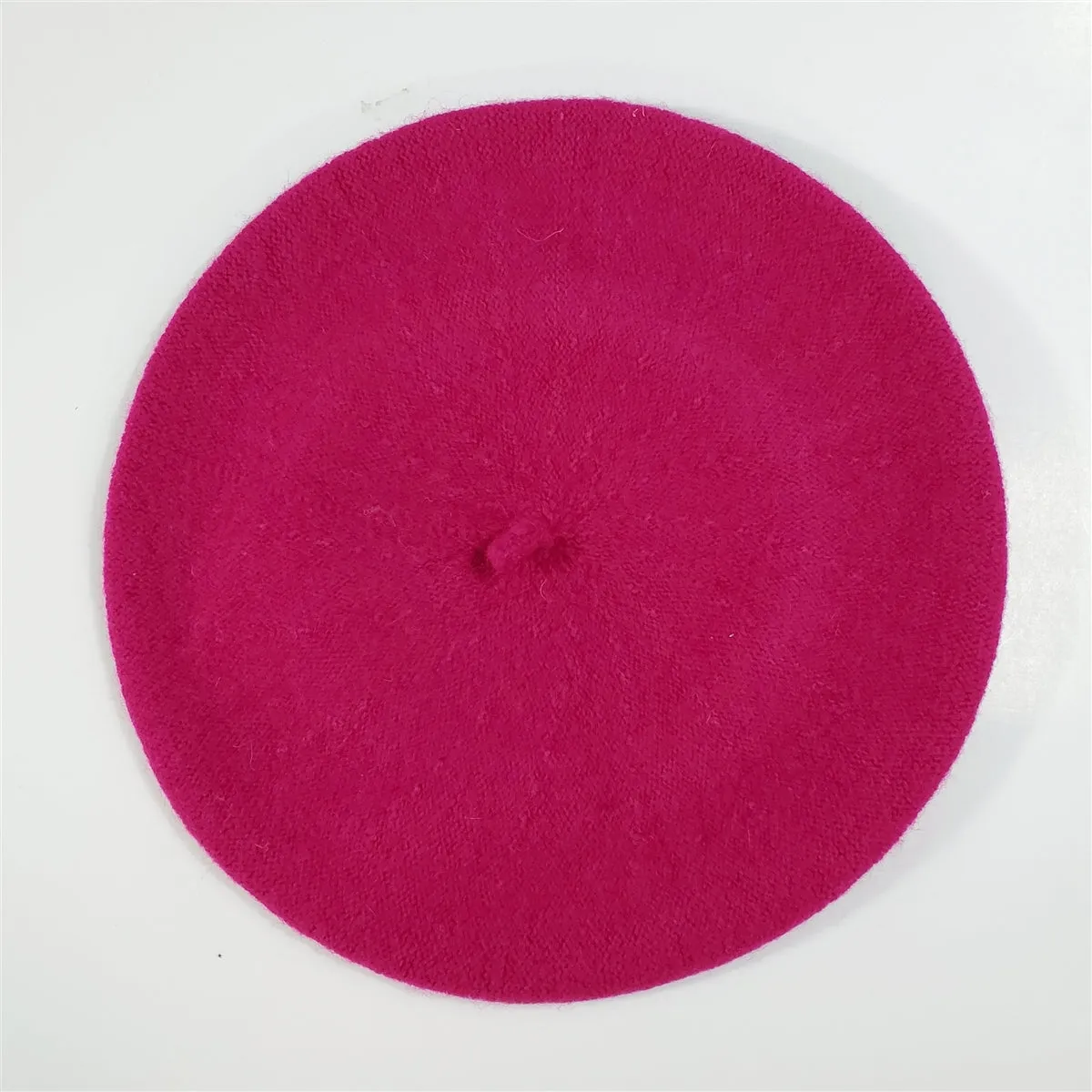 Classic Wool Beret in Magenta