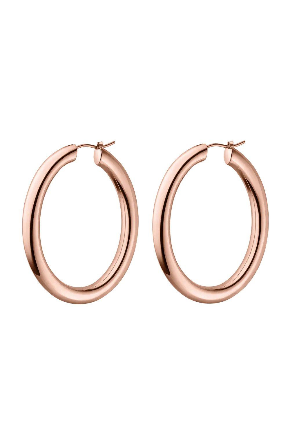 Classy Oval Hoops 14K Rose Gold Plating