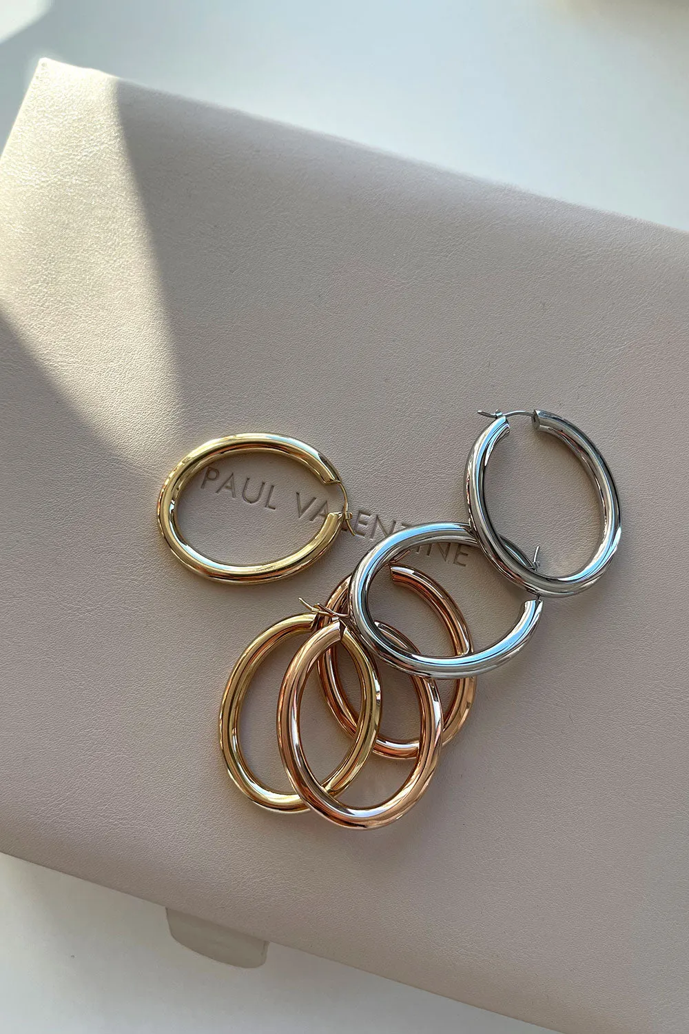 Classy Oval Hoops 14K Rose Gold Plating