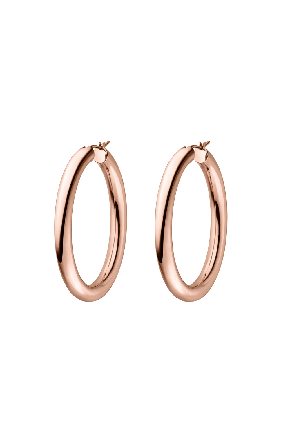 Classy Oval Hoops 14K Rose Gold Plating