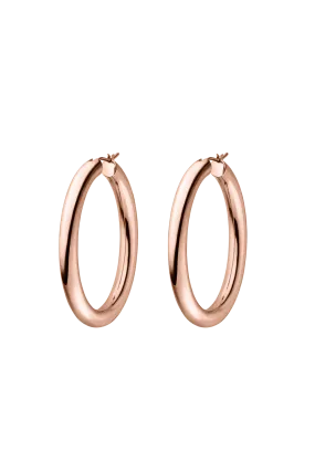 Classy Oval Hoops 14K Rose Gold Plating