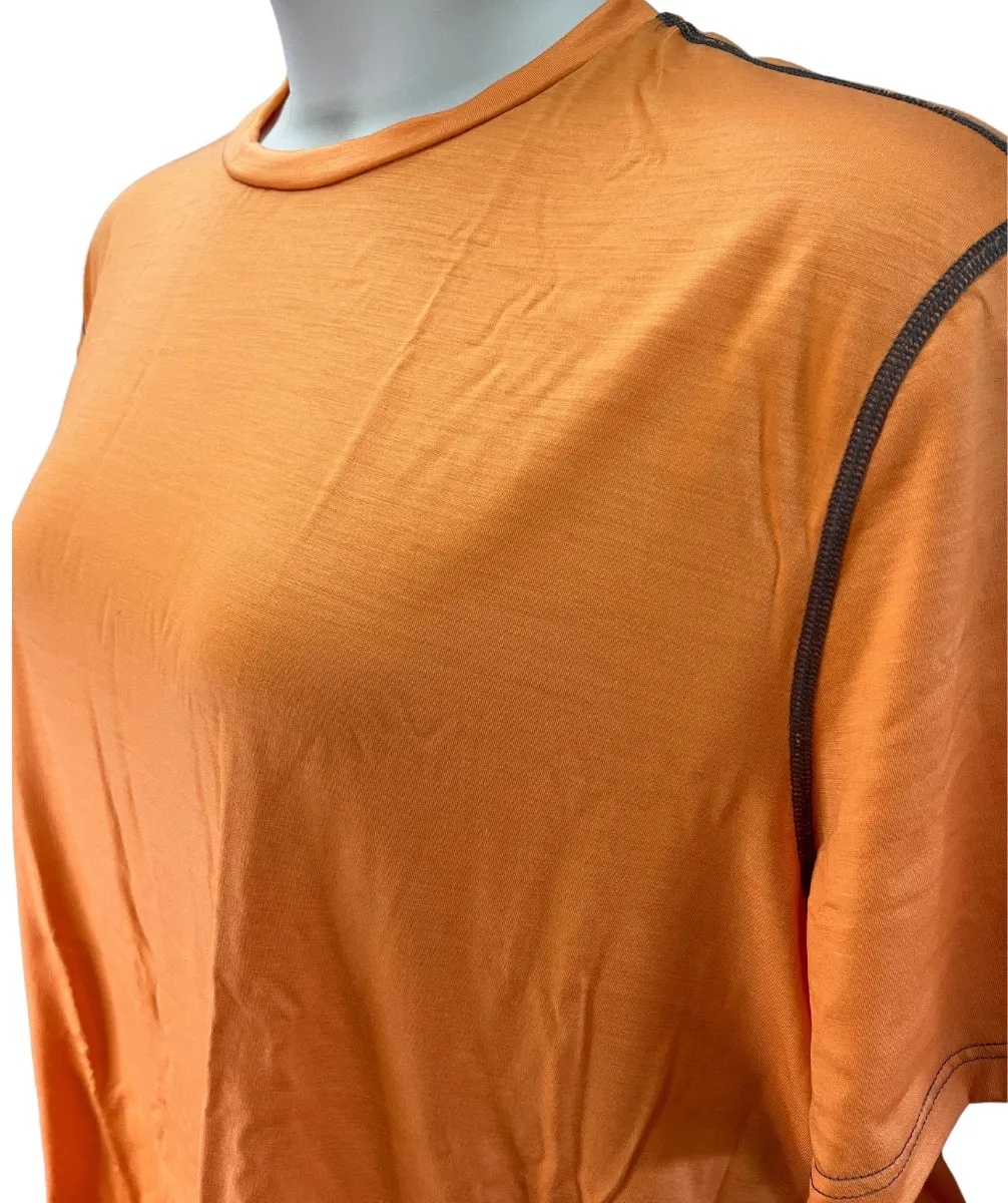 CLEARANCE - Wilderness Wear Unisex Plus Size Cumulo 150 Merino Wool T-Shirt Orange