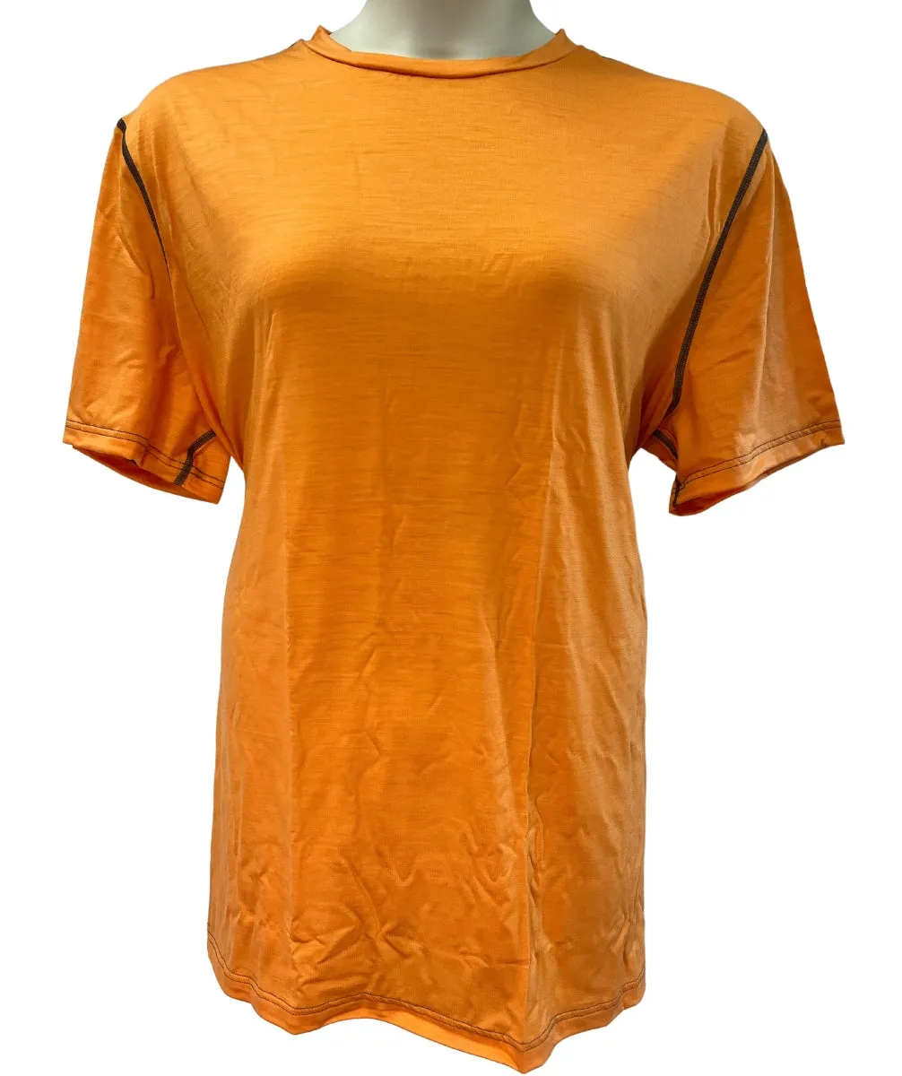 CLEARANCE - Wilderness Wear Unisex Plus Size Cumulo 150 Merino Wool T-Shirt Orange