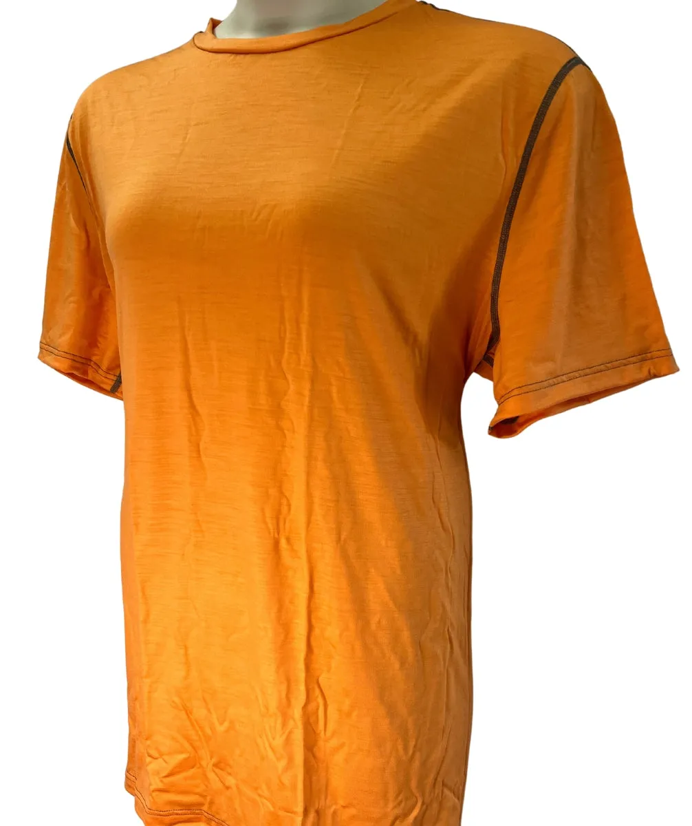 CLEARANCE - Wilderness Wear Unisex Plus Size Cumulo 150 Merino Wool T-Shirt Orange