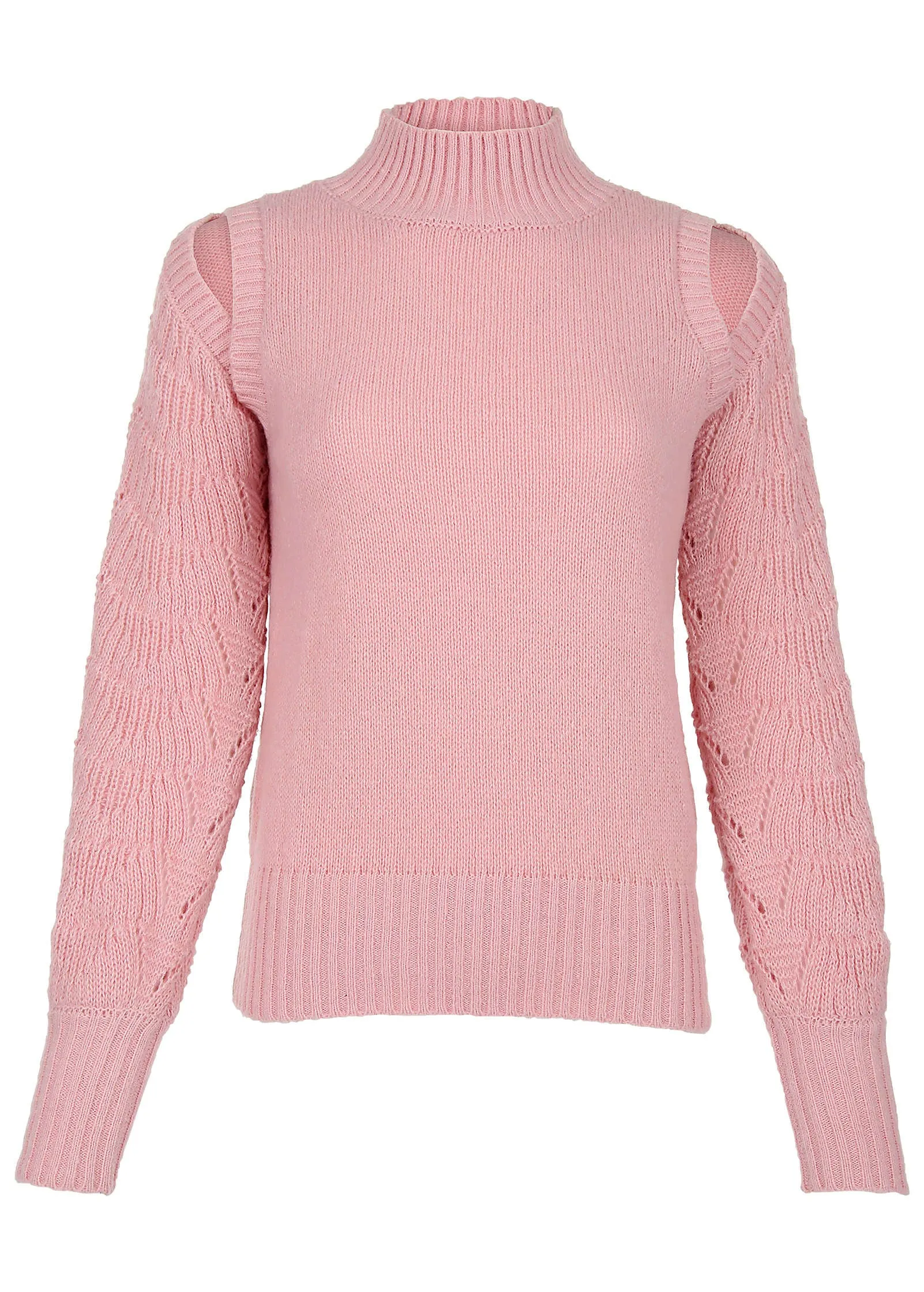 Cold Shoulder Sweater - Bleached Mauve