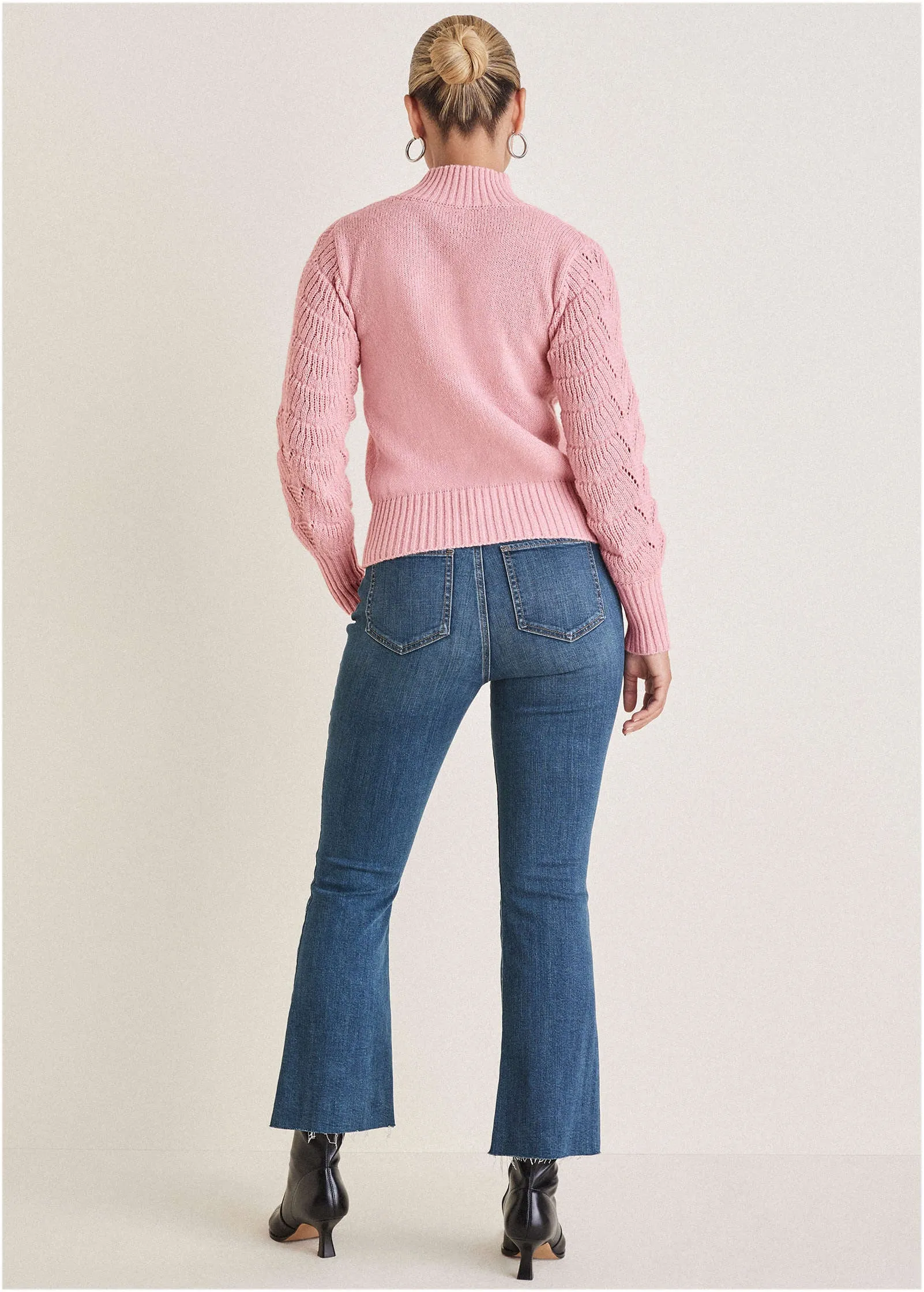 Cold Shoulder Sweater - Bleached Mauve