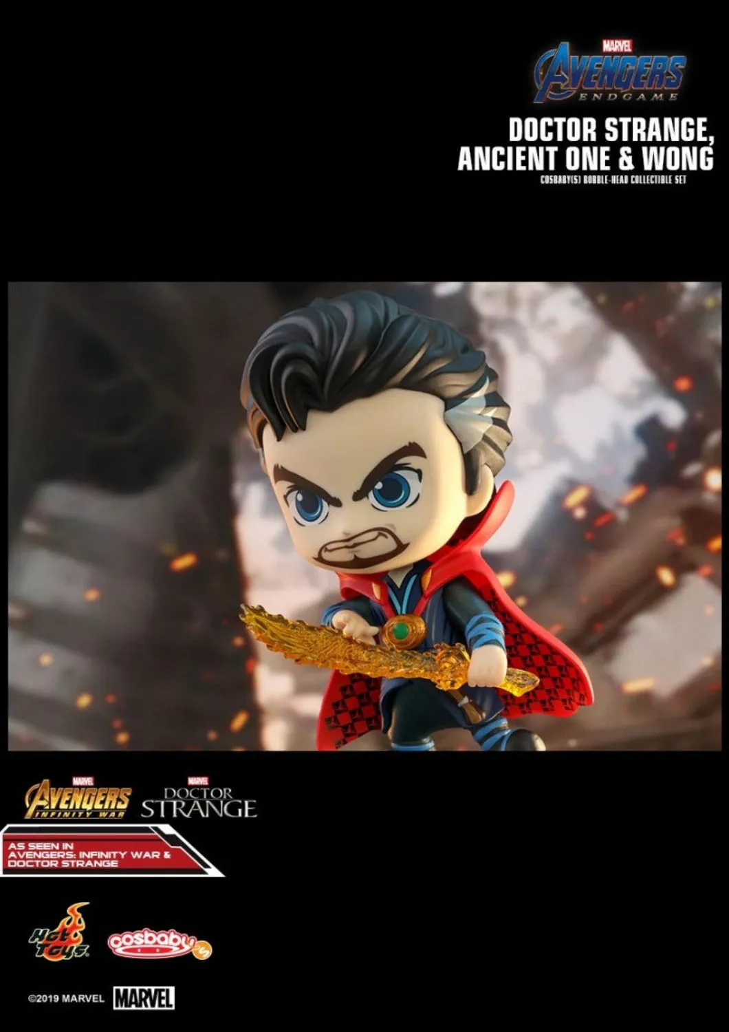 COSBABY DOCTOR STRANGE ANICENT ONE WONG BOBBLE-HEAD COLLECTIBLE SET - COSB575