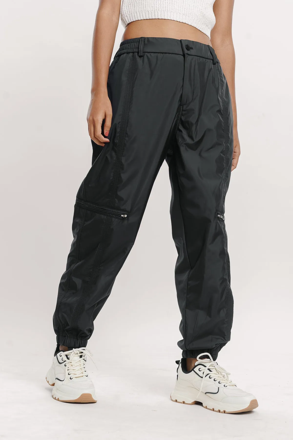 Dark Grey Parachute Cargo Joggers