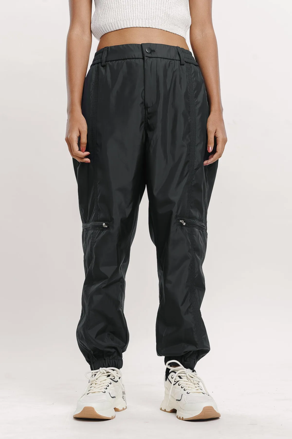 Dark Grey Parachute Cargo Joggers