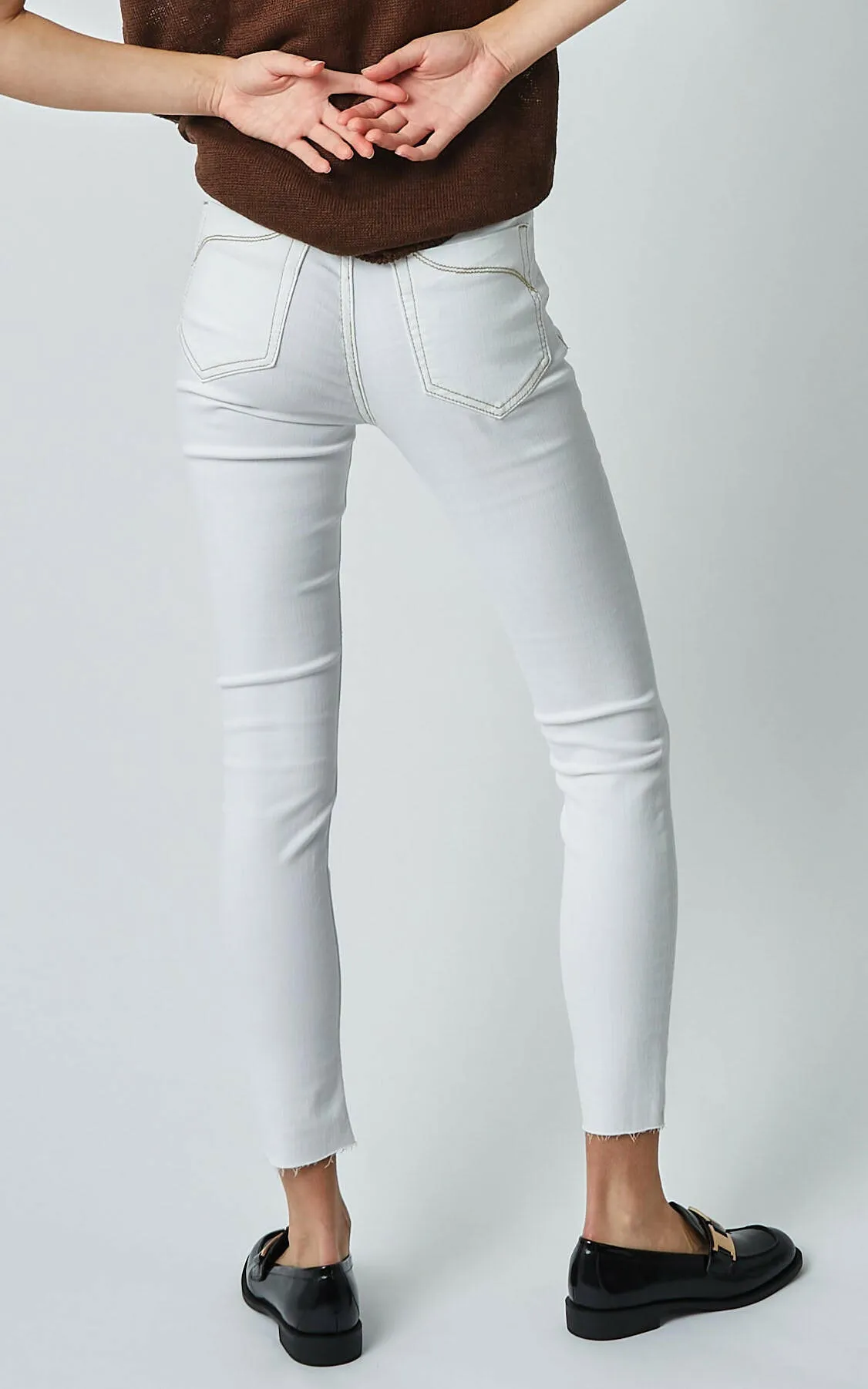 DCD High Waisted White Jeans