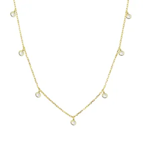 Dew Drops Crystal Choker Layering Necklace