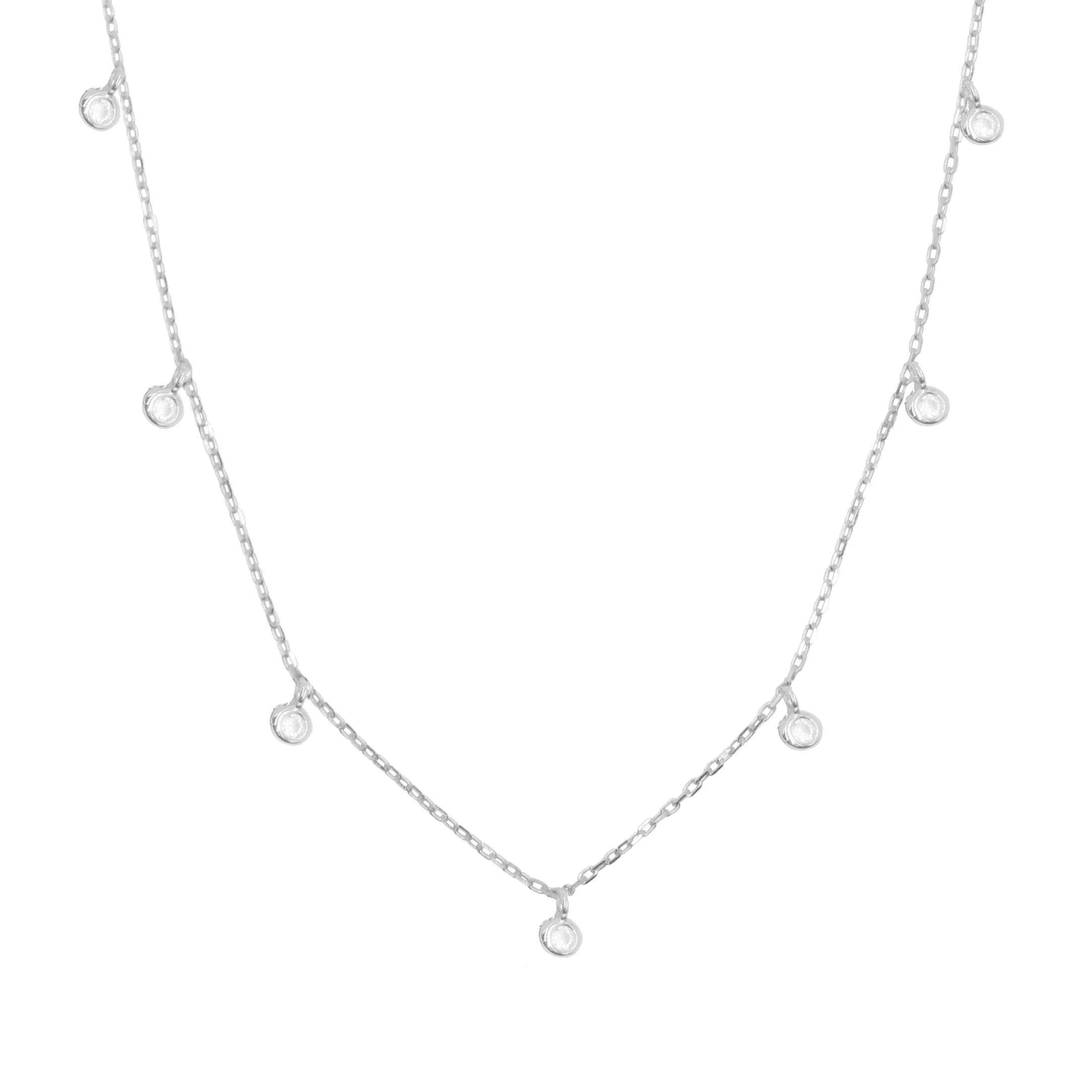 Dew Drops Crystal Choker Layering Necklace