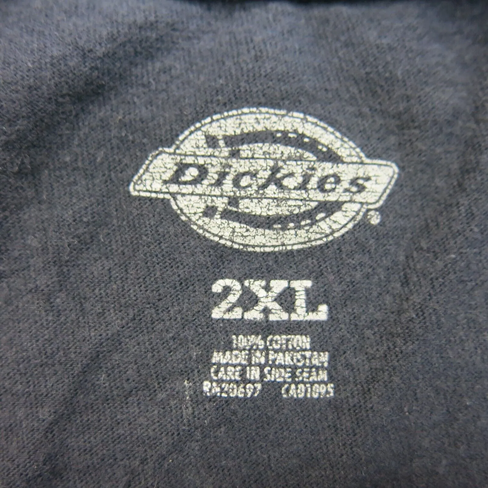 Dickies Mens Crew Neck T Shirts Short Sleeve 100% Cotton Logo Black Size 2XL