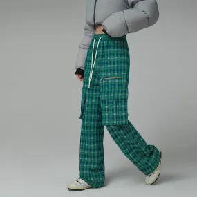 Down To Earth Check High Waist Cargo Pants