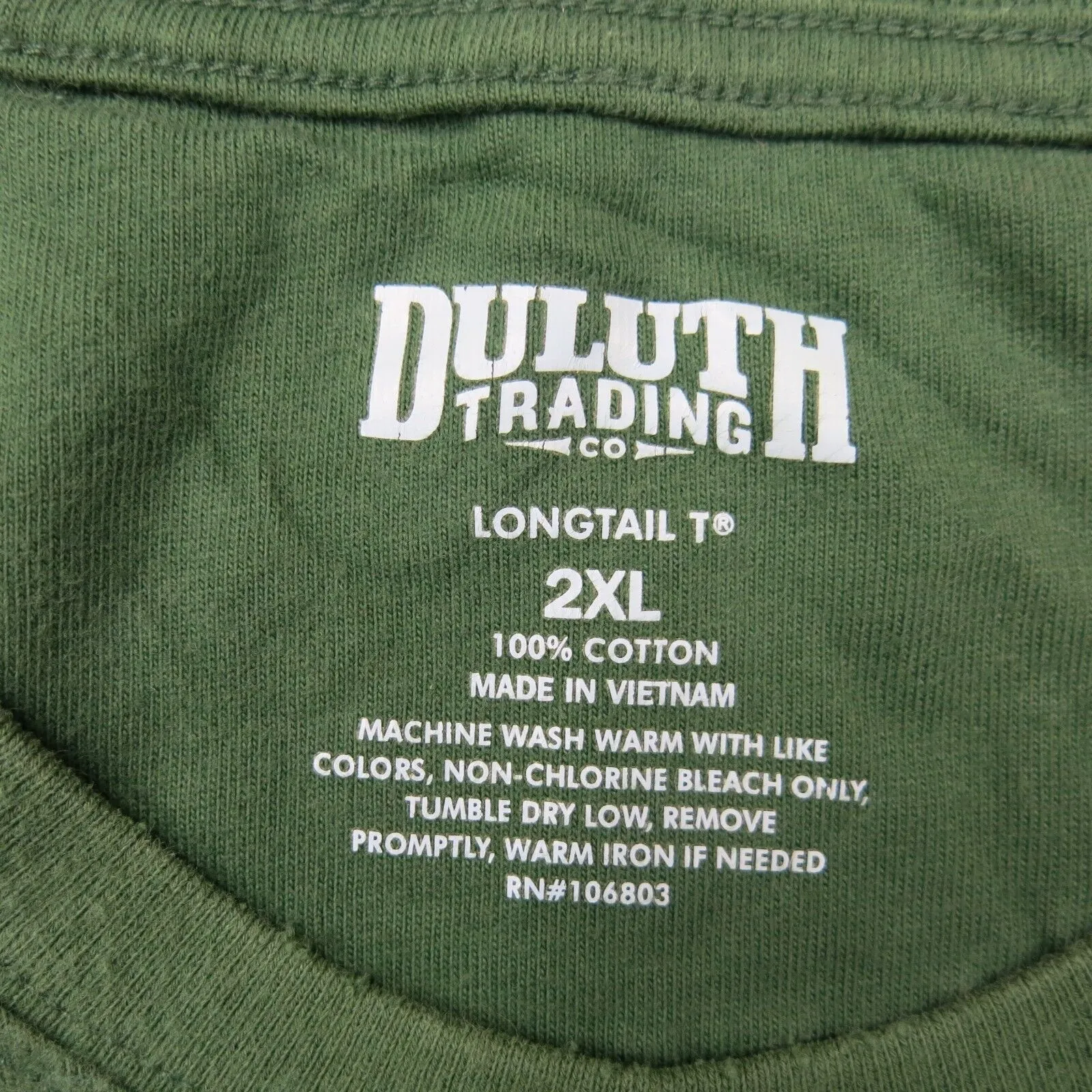 Duluth Trading Mens Crew Neck T Shirt 100% Cotton Long Sleeves Green Size 2XL