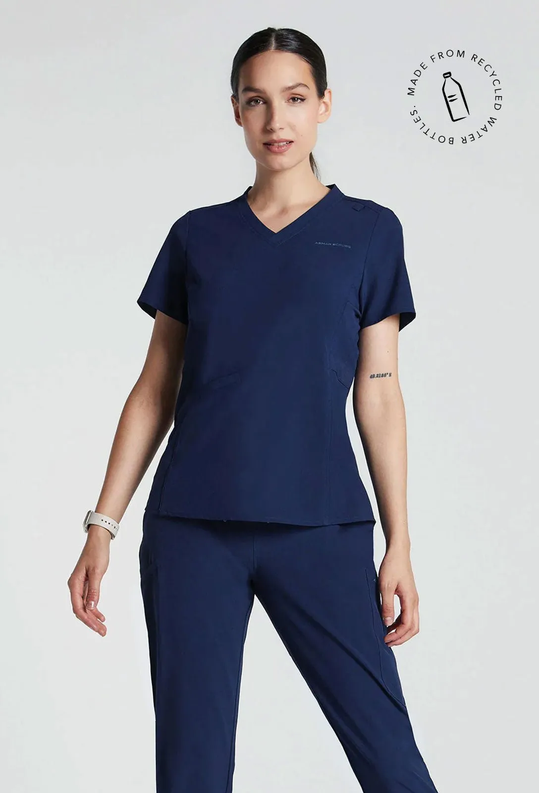 Emeline Zippered Pocket Scrub Top