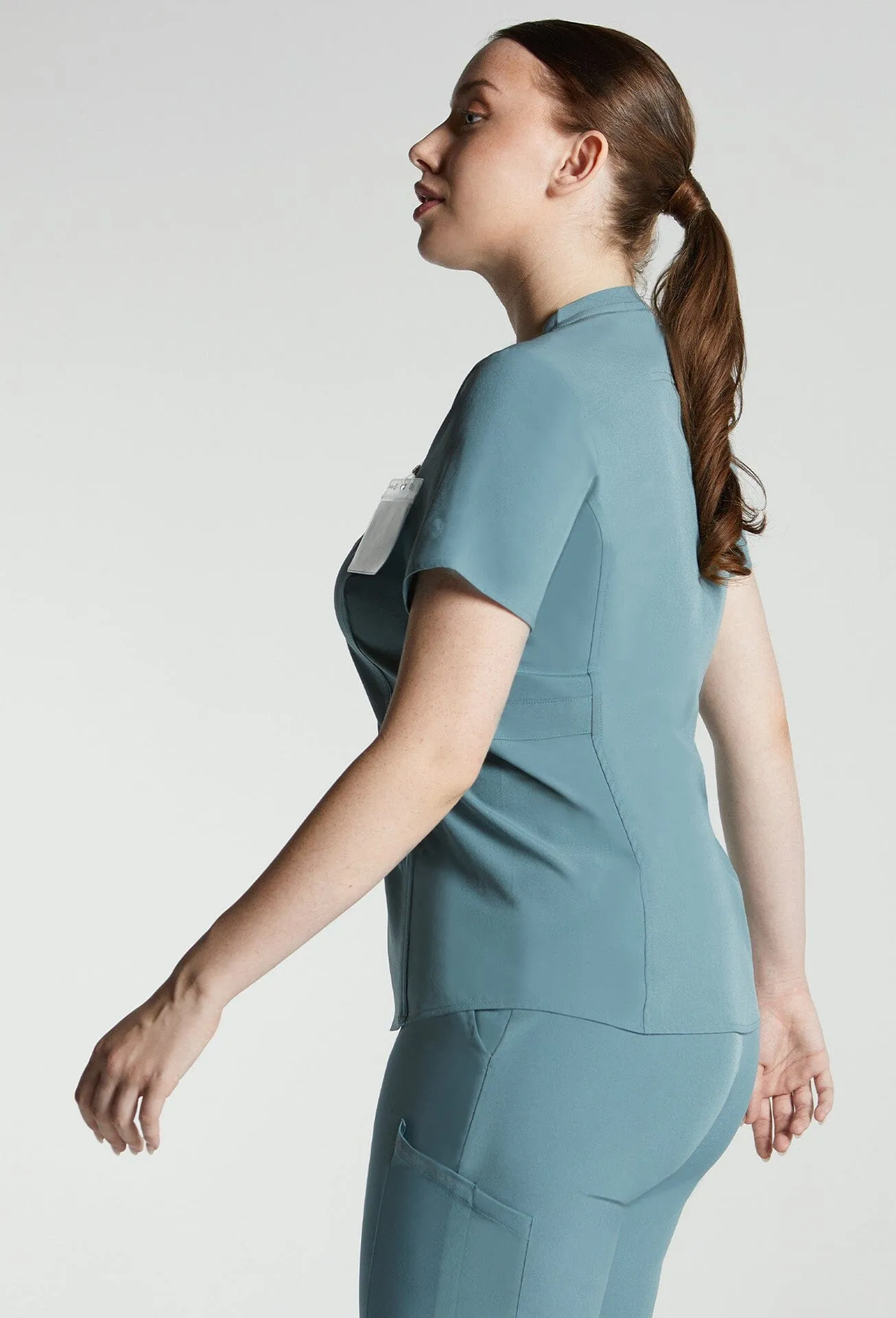 Emeline Zippered Pocket Scrub Top