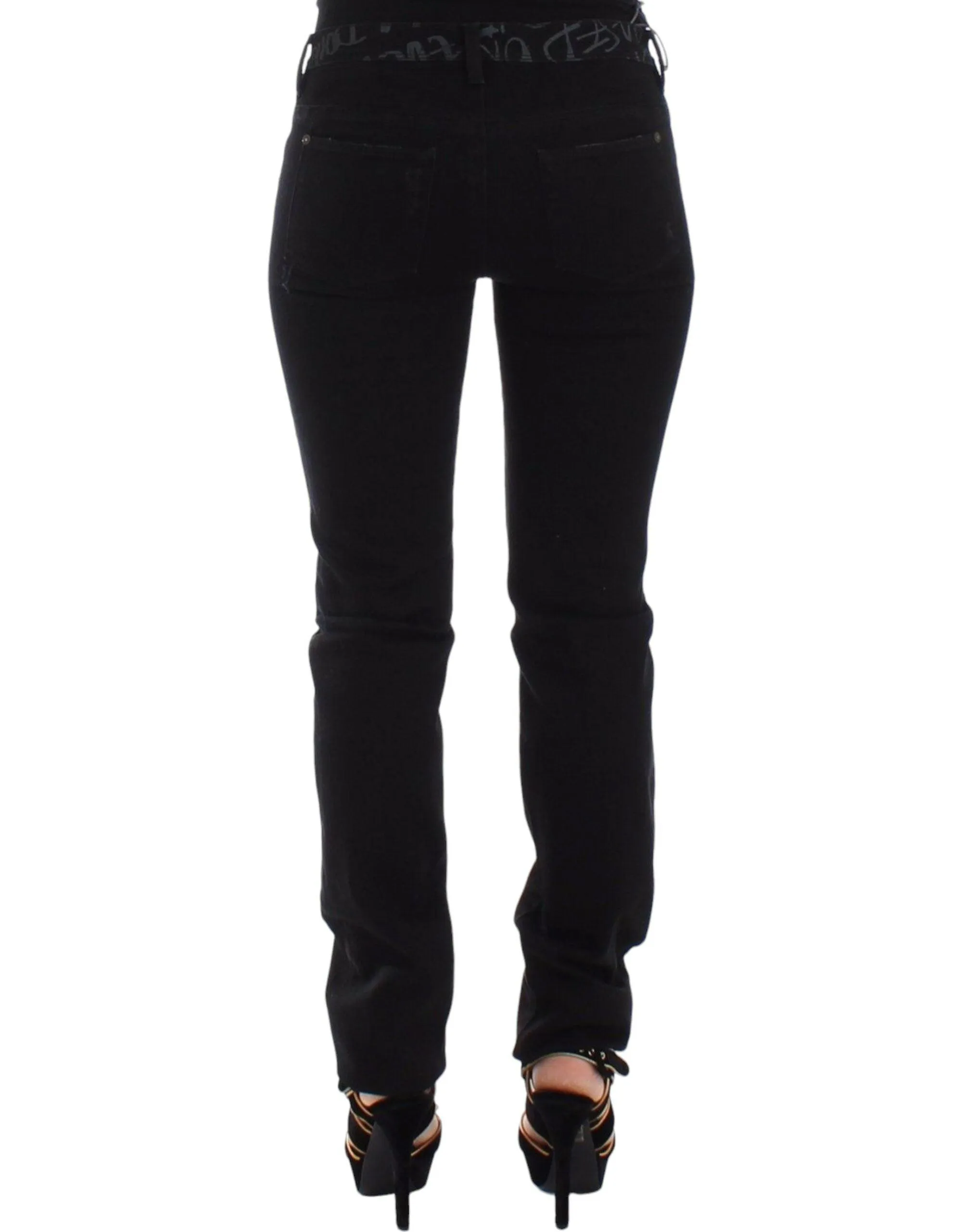 Ermanno Scervino Chic Black Skinny Statement Jeans