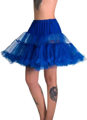 Fluffy Royal Blue Plus Size Thigh Length Costume Petticoat