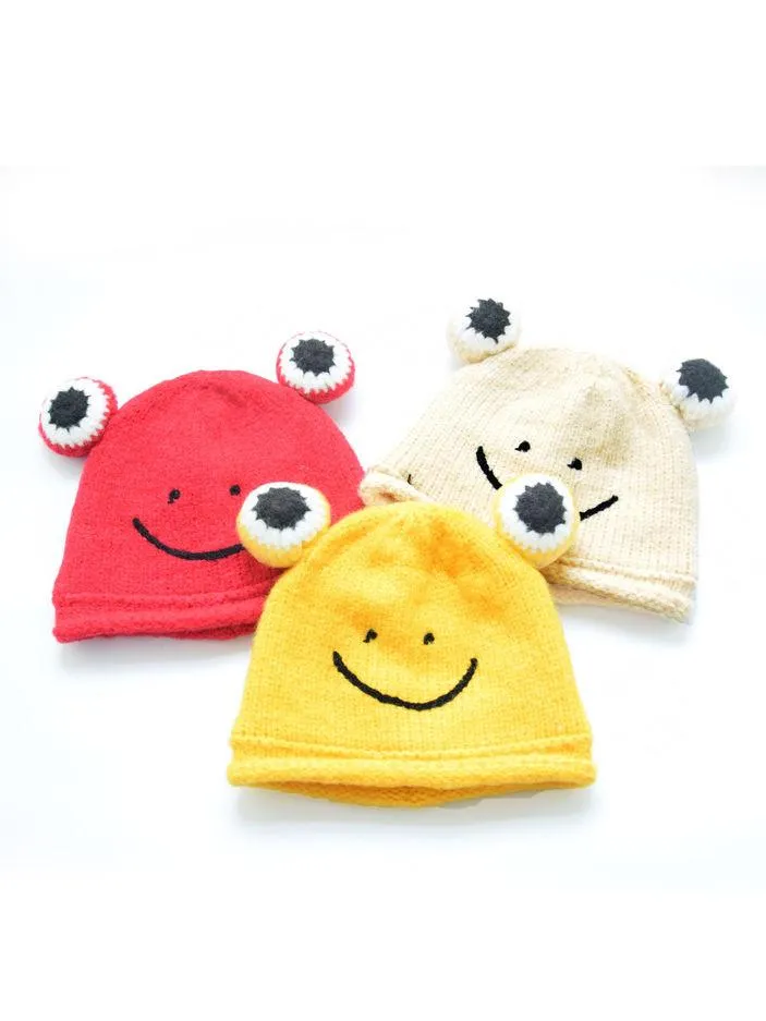 Frog Knit Beanie Hat for Winter Infant Boys Girls