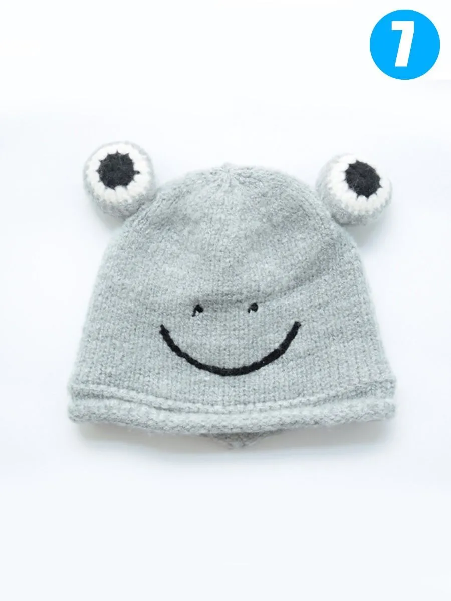 Frog Knit Beanie Hat for Winter Infant Boys Girls