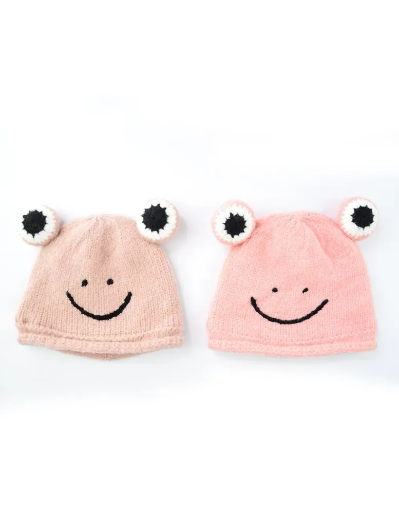 Frog Knit Beanie Hat for Winter Infant Boys Girls