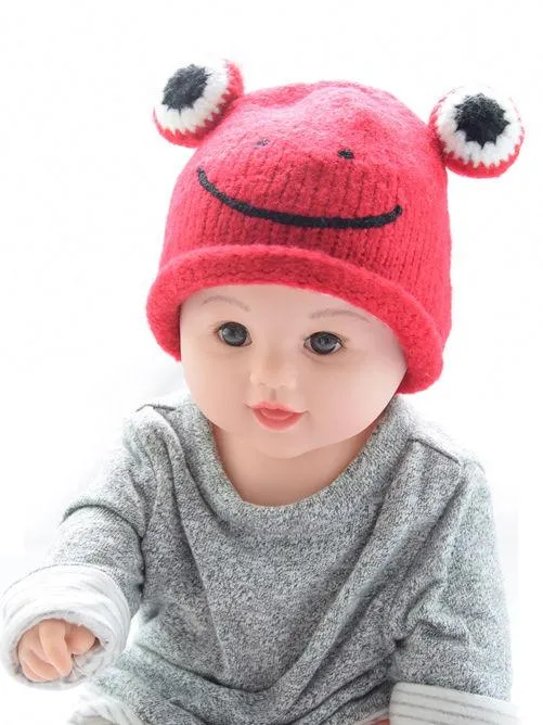 Frog Knit Beanie Hat for Winter Infant Boys Girls