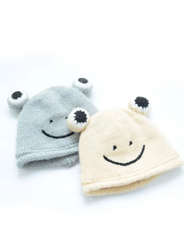 Frog Knit Beanie Hat for Winter Infant Boys Girls