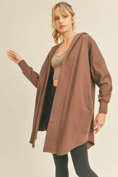 Front Longline Hooded Cardigan