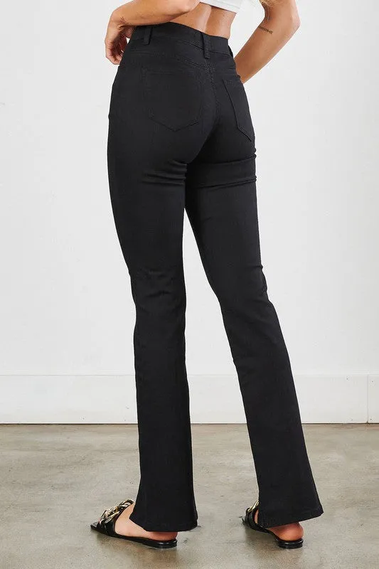 Front Slit Slim Bootcut Pants