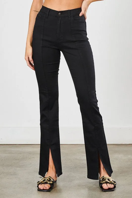 Front Slit Slim Bootcut Pants