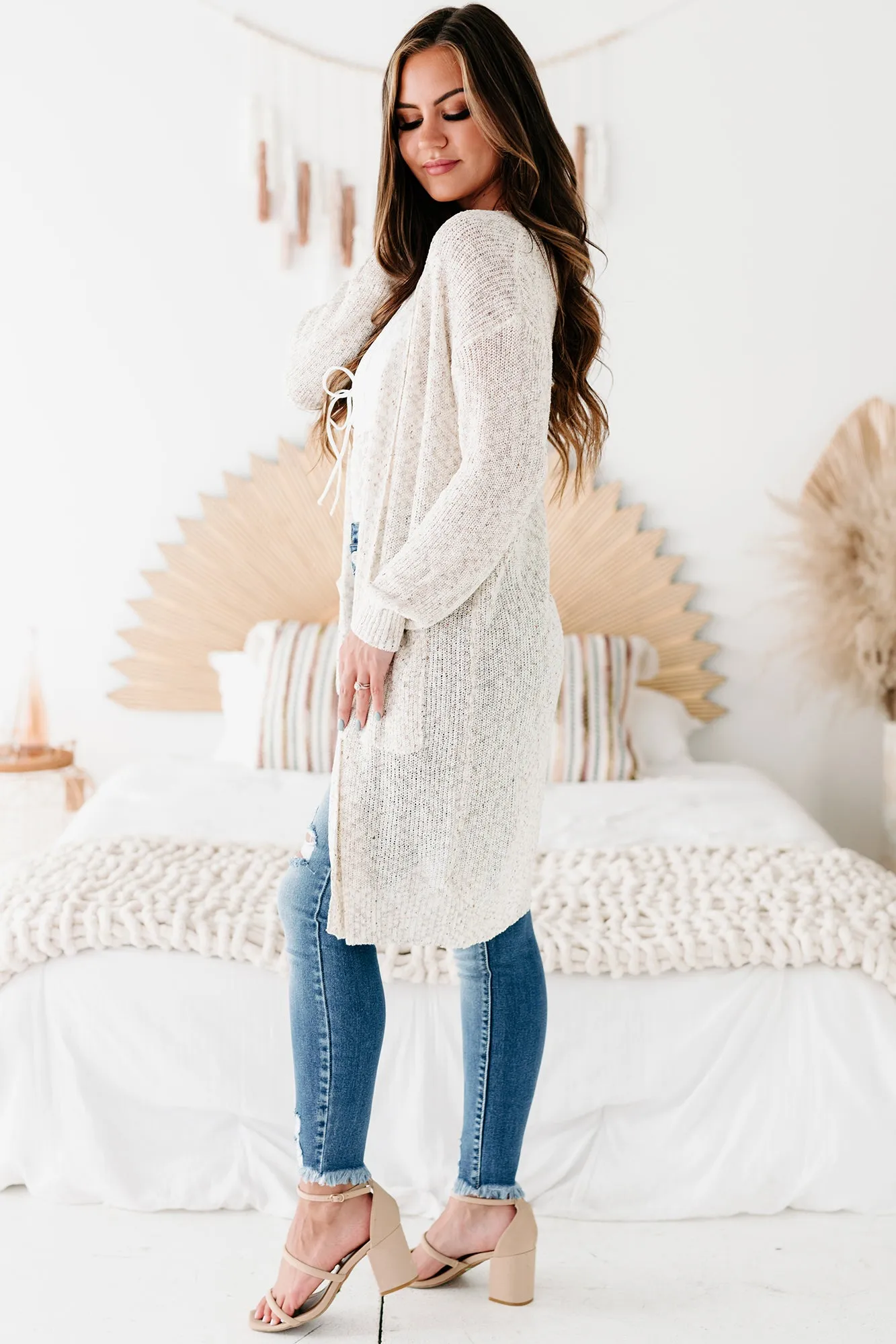 Gentle Times Confetti Knit Cardigan (Oatmeal)