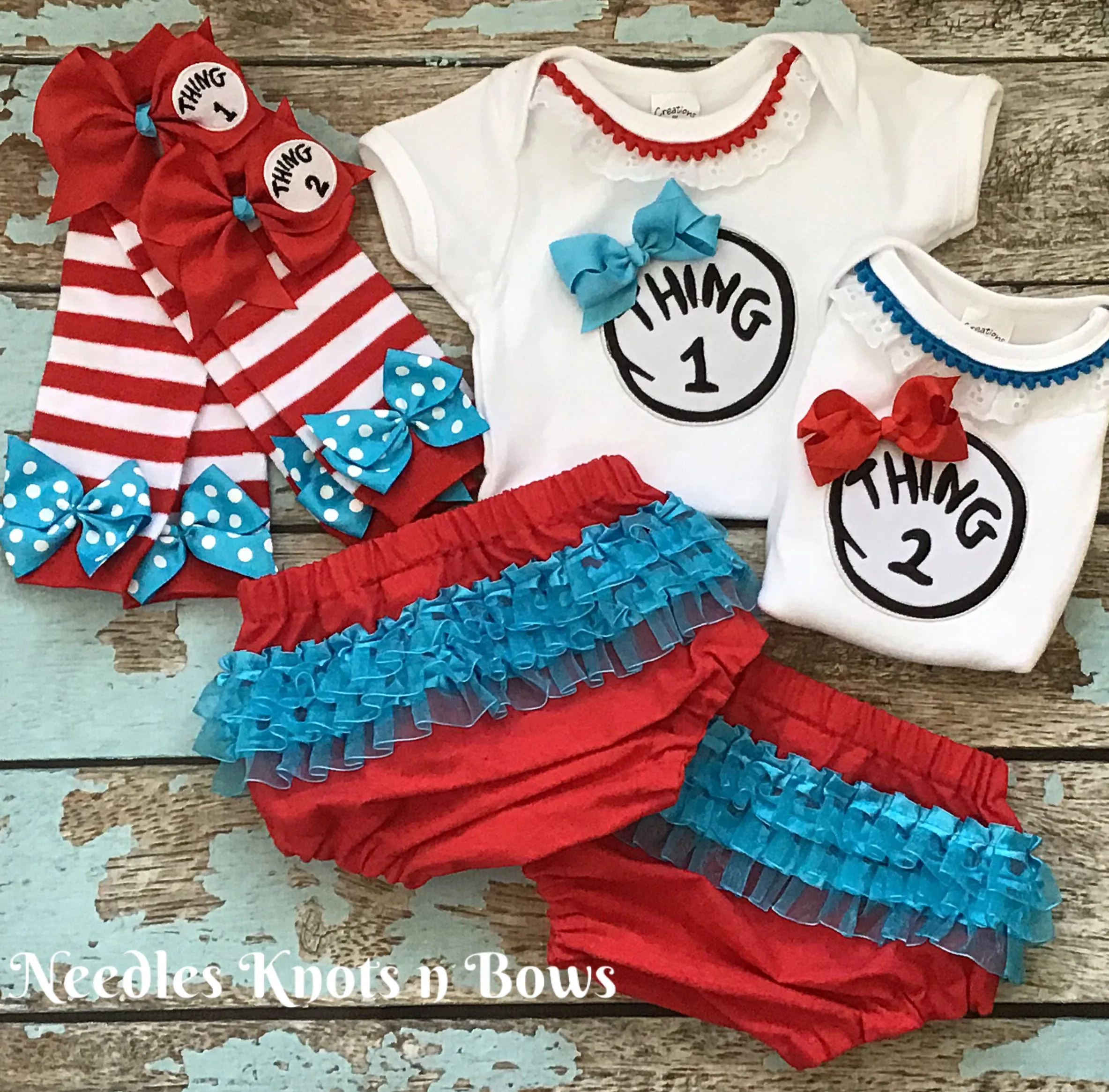 Girls Thing 1 & Thing 2 Outfits, Twin Outfits