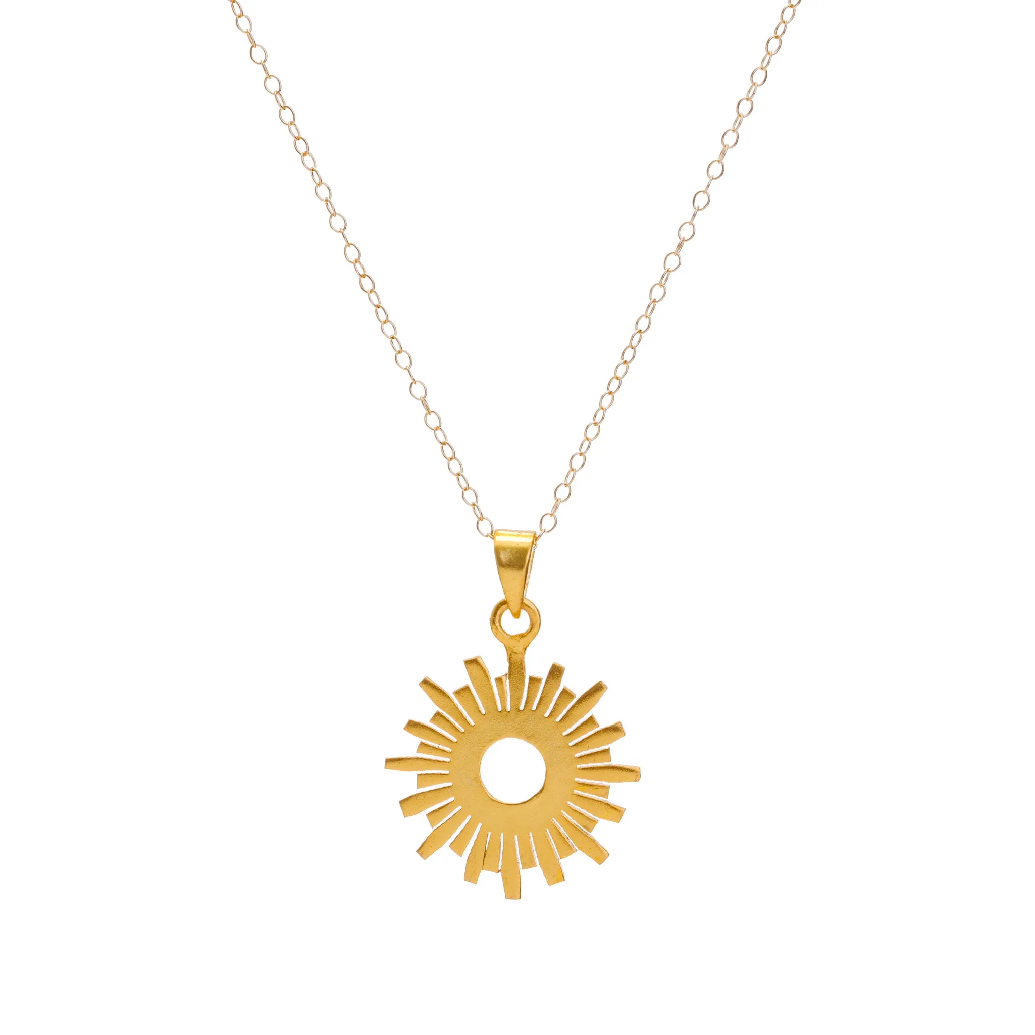 Gold Sun Pendant Necklace