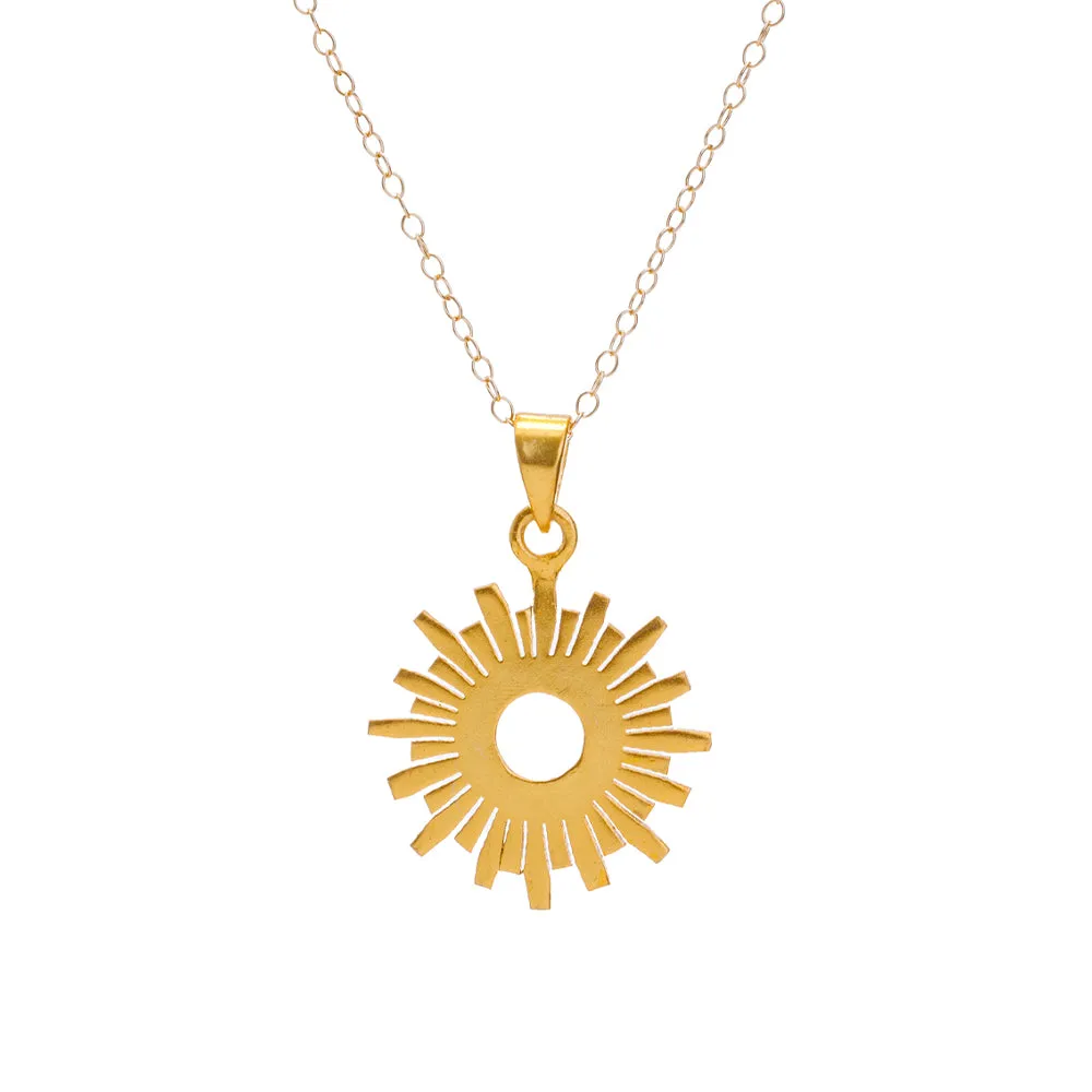 Gold Sun Pendant Necklace