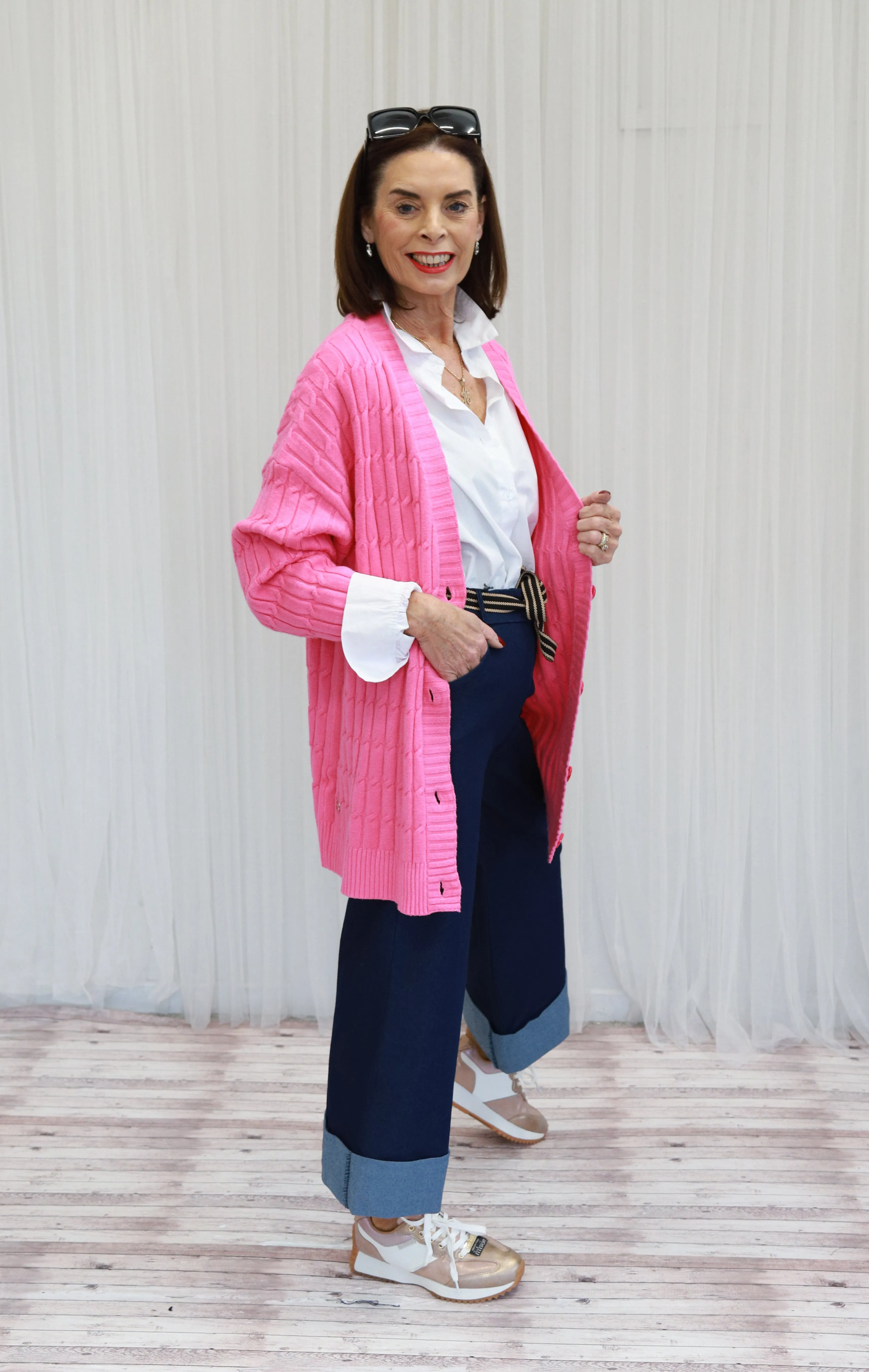 GRACE - RIBBED CARDIGAN - pink