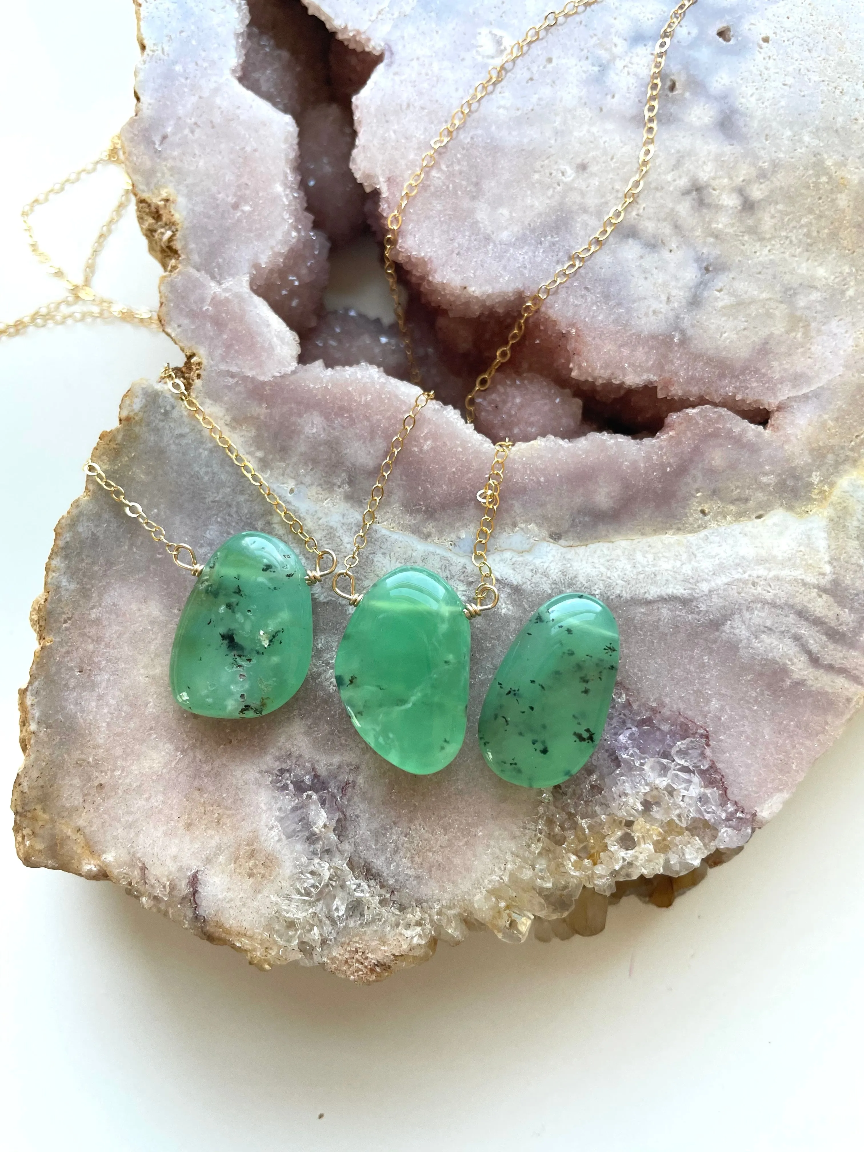 Green Chrysoprase Pendant Necklace