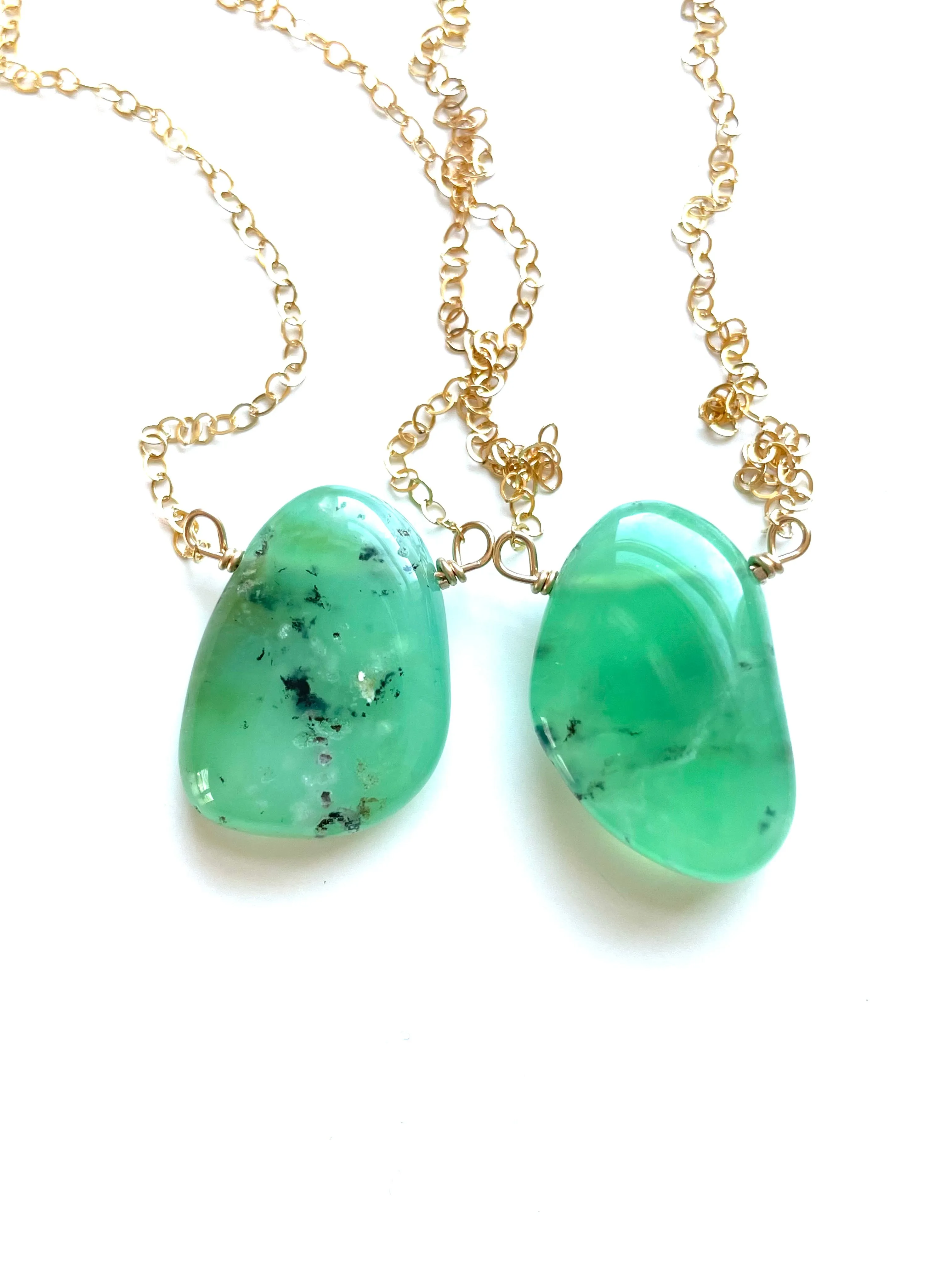 Green Chrysoprase Pendant Necklace