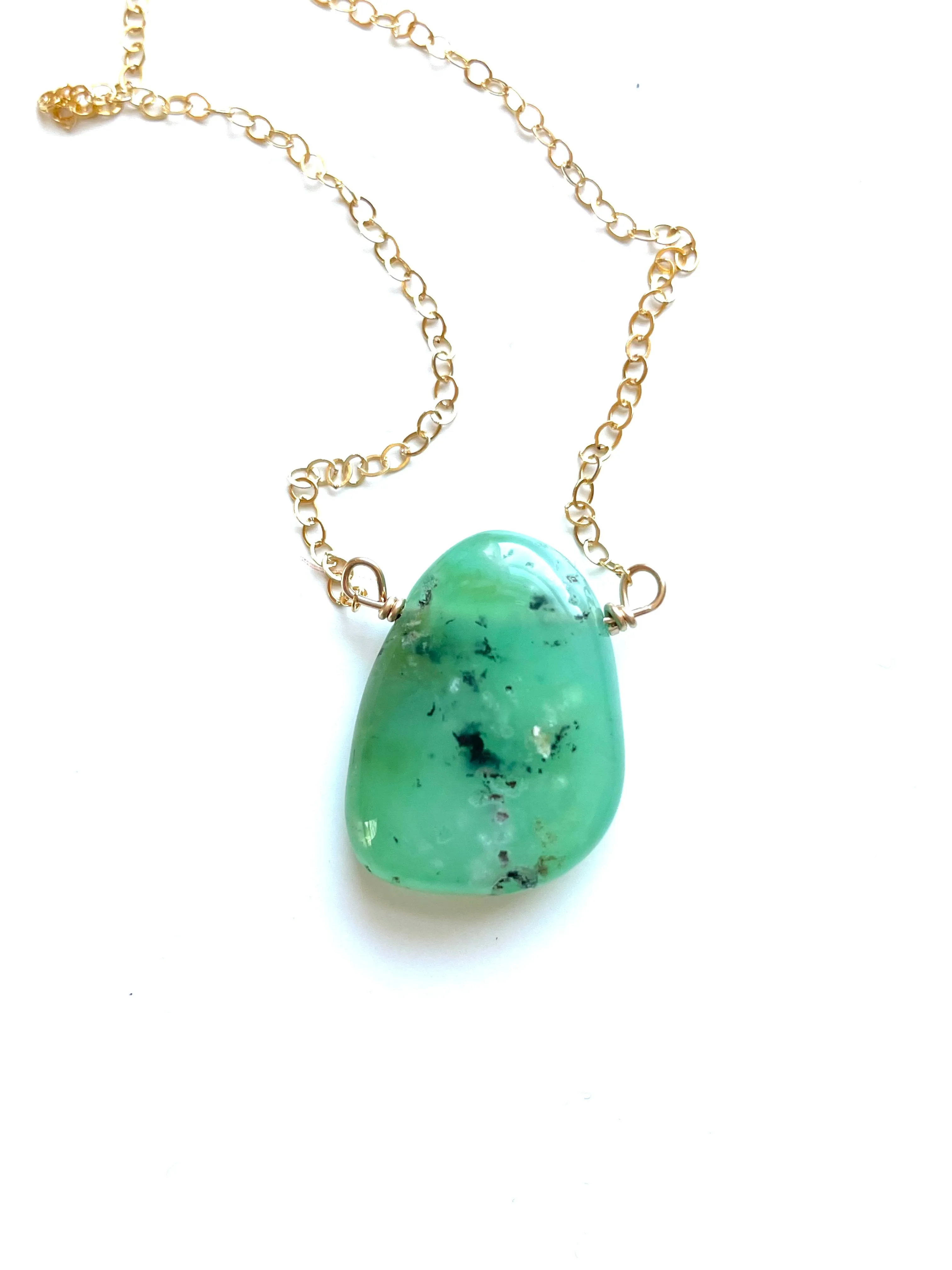 Green Chrysoprase Pendant Necklace